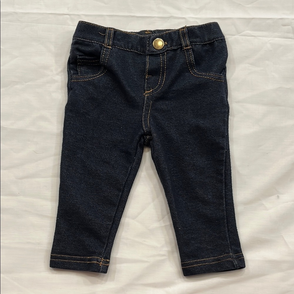 Infant Girl Stretch Soft Denim Bottoms 3-6 m functional pockets and belt loops